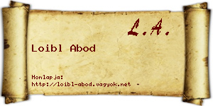 Loibl Abod névjegykártya